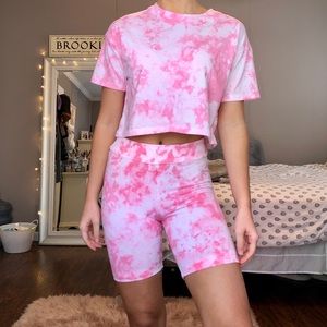 Handmade Tie Dye Biker Shorts Set